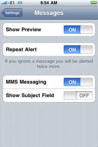 Messages Setting