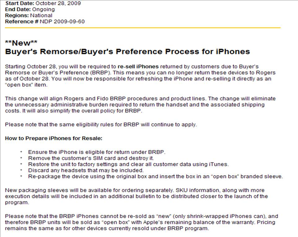 New iphone return