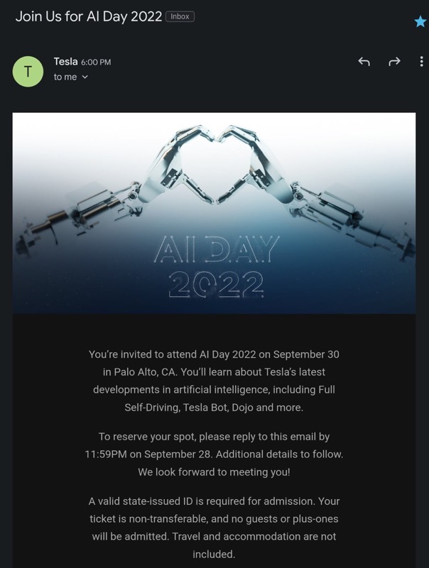 AI day 2022 invite